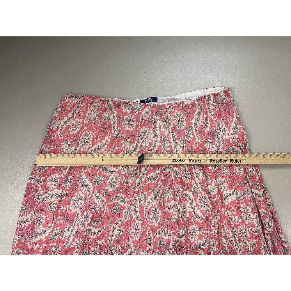 Chaps Skirt Women 1X Pink Floral Peasant Tiered Midi Elastic Pull On Waist Flowy - Picture 5 of 10